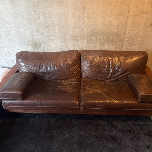 【明日5/17引取り最終日
】MASTERWAL(マスターウォール)のBEAK SOFA (ビークソファ) レザー3P