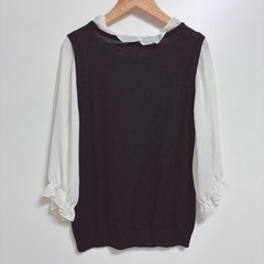 アクシーズファムニットレイヤードブラウスの画像
