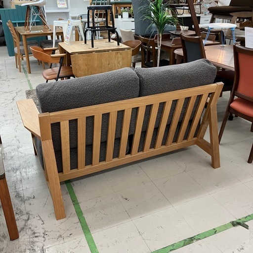 中古品　無印良品　オーク材　2人掛けソファ　公田店