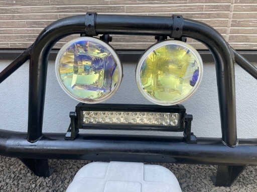 旧式ランクル70 クロカンバンパー  フロント用　社外バンパー  ランドクルーザー　　 IPFフォグ LEDバーライト付属