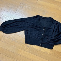 美品　aquagarame アクアガレージ　黒　カーディガン　Mサイズ　ブラックの画像