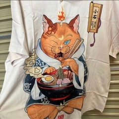 ラーメン猫 刺青ネコ にゃんこ 和柄アロハシャツ 派手 個性的の画像