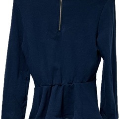 moussy（マウジー）ARMYプリント ペプラム スウェット トップス ネイビーの画像