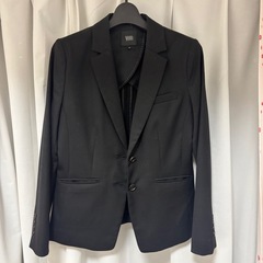 洋服の青山 就活 リクルートスーツ レディース 13号 LL 黒 パンツスーツ 上下の画像
