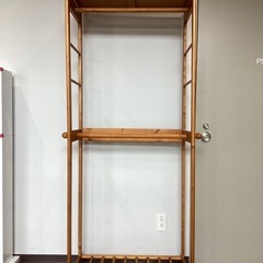ウッドフレーム2段掛けハンガーラック【町田市再生家具】260305の画像
