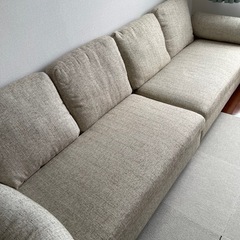 【4月末まで】購入価格64999円、【タンスのゲン】YM19 カウチソファ ベージュ綺麗な状態でお譲りしますの画像