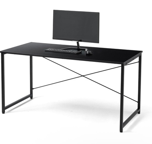 サンワダイレクト パソコンデスク 幅140×奥行70cm モニターアーム対応 机 PCデスク 組立簡単 ブラック 100-DESKF0