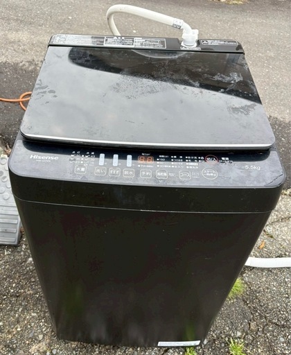 ハイセンス 5.5kg 洗濯機 ガラストップ HW-G55EK 2021年製