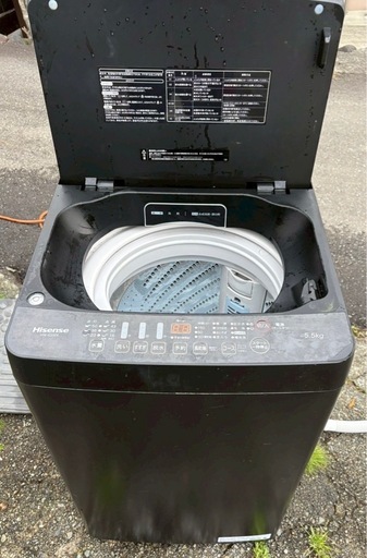 ハイセンス 5.5kg 洗濯機 ガラストップ HW-G55EK 2021年製