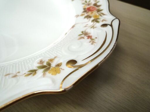 食器 オーバルプレート プレート 皿 ノリタケ アイボリーチャイナ 金彩 タテ 約26cm ヨコ 約36cm NORITAKE Ivo