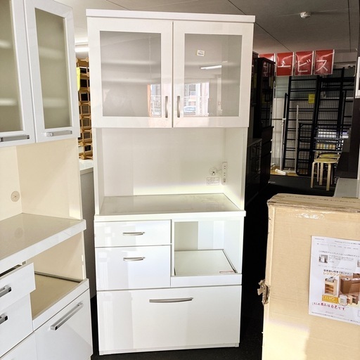 【ドリーム池田店】★ジモティー割対象品★高橋木工所　食器棚　スライド式扉　注：ダボ欠品有　IKX-288 ドリーム池田店】☆ジモティー割対象品☆高橋木工所 食器棚 スライド式