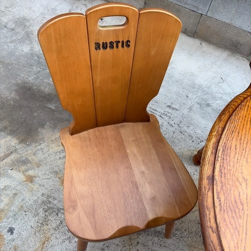 日本製 オーク無垢材ダイニングテーブル + カリモク RUSTIC チェア2脚 セット