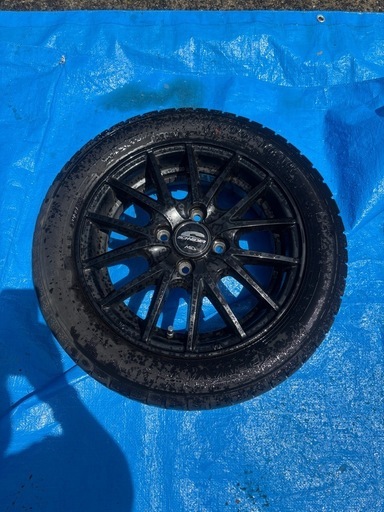 【美品】アルミホイール＋スタッドレスタイヤセット 165/55R14 溝あり 即使用OK_1