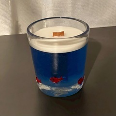 金魚のアロマキャンドル 木芯 ホワイトムスクの香りの画像