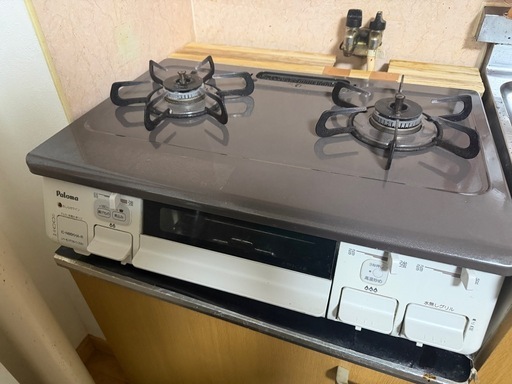 カフェ風キッチンに◎ 都市ガスコンロ 2口グリル付き IC-N86KHA-R