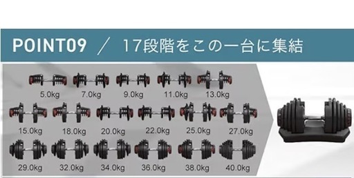 可変式ダンベル5kg〜40kg 2個セット