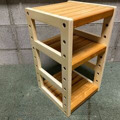 木製 3段 収納ラック 飾り棚 幅30cm×奥行30cm×高さ53cmの画像