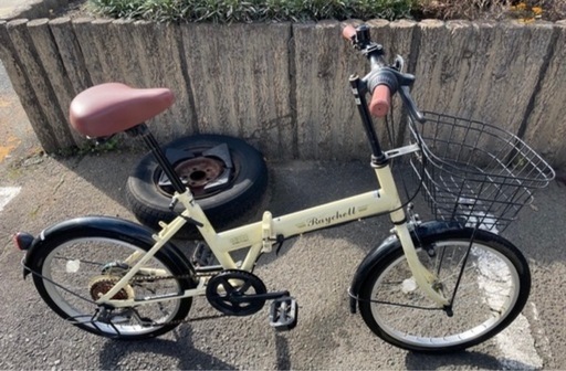 近場なら配送します【折りたたみ自転車 20インチ カゴ付き 6段変速