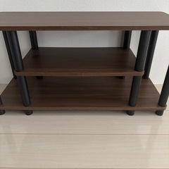 2段ラック テレビ台・ローテーブルにも◎ 幅80cm ダークブラウンの画像