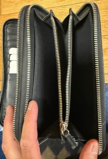 希少　グッチ オーガナイザー トラベル ダブルジップ シマレザー ブラック