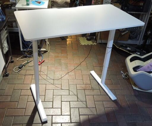 電動昇降式 デスク 幅110cm パソコンデスク ゲーミングデスク リフトテーブル ホワイト 机 電動スタンディングデスク 札幌市東区