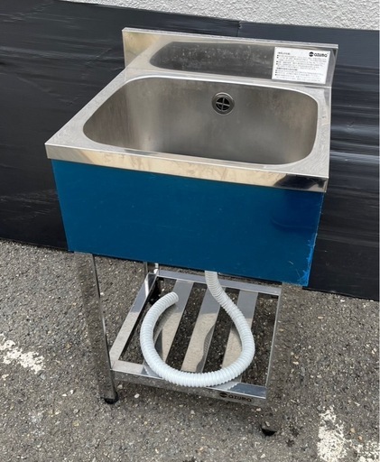 業務用 1槽シンク 幅500×奥450×高さ800+90(mm) 一層シンク 一層 1層 一槽 店舗 厨房機器 流し台 キッチン 厨房