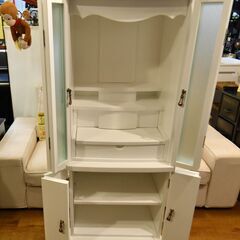 ●近郊格安配送(#^.^#)●モダン　洋風　猫脚　白　ライト付　仏壇●相模原　横浜　神奈川●アンティーク調●の画像