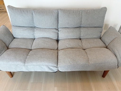 【美品】LOWYA 2人〜3人掛けソファ グレー幅150cm
