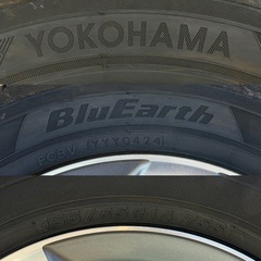 早期引取り希望！夏タイヤ4本セット！【ホンダ純正☆14インチセット】 14×4.5 PCD100 4穴 OFF45 YOKOHAMA BluEarth 155/65R14 ※商品説明欄要確認の画像