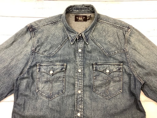 RRL 長袖シャツ デニムウエスタンシャツ