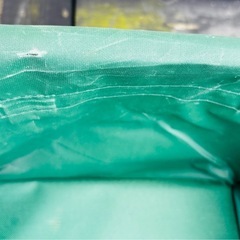 中古　緑 折りたたみ式収納トロリー  カート　軽量、折りたたみ、自立式、静音運転、アウトドア、の画像