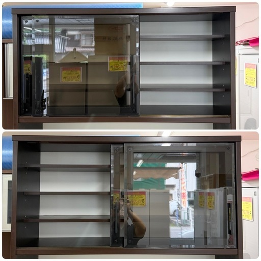 定価24万♪ 松田家具 118cm幅キッチンボード 食器棚 木目調ダークブラウン 収納家具 【お買い得‼️】定価24万♪ 松田家具 118cm幅キッチンボード