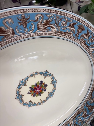 ジャングルジャングル貝塚店 ジモティ割有 ウェッジウッド Wedgwood フロレンティーン ターコイズ オーバルプレート オーバルデ