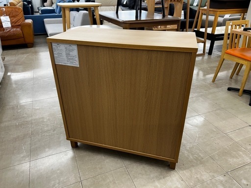 無印良品　キャビネット　角潰れ有　2枚ガラス扉