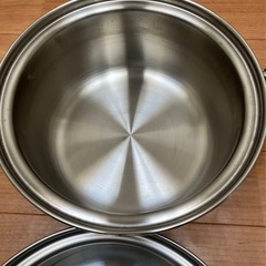 ステンレス 両手鍋  蒸し器 の画像