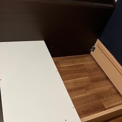 ダブルベッド 収納付き（引き出し2杯）コンセント付き｜ダークブラウン｜分解済みの画像