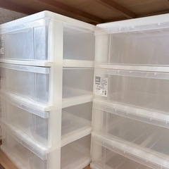 【5/9まで】プラスチック衣装ケース 4段×2個 収納チェストの画像