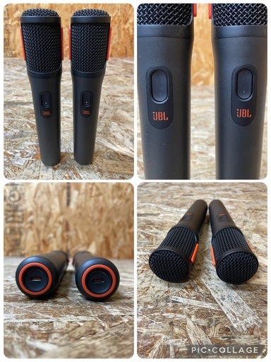 C(034071) ワイヤレスマイク 2本セット レシーバー1個 バッテリー内蔵 ジェービーエル JBL PartyBox Wirel