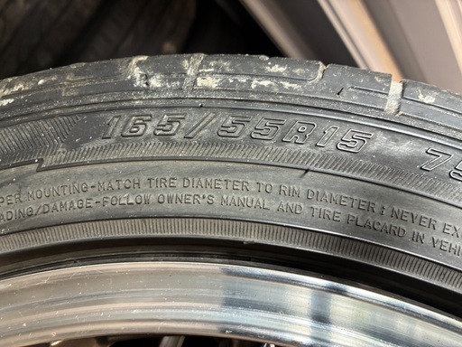 値下げしました！165/55R15 　BADX S-HOLD LAGUNA   4本