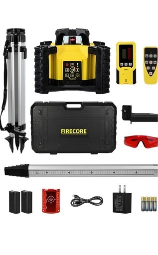 Firecore ローテーティングレーザー FRL300R レーザーレベル 高精度 レーザー 自動整準 360°回転レーザーレベル 受