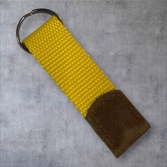 USA製 ラルフローレン イエロー メッシュ編み キーホルダー キーリングの画像