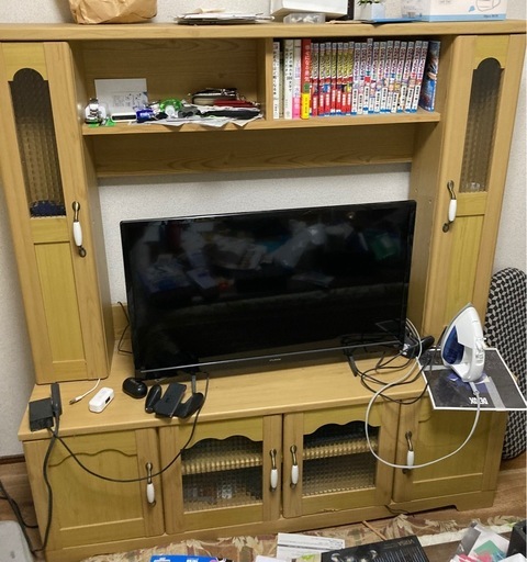 中古テレビ台 テレビ台 (マロン) 前橋の収納家具《テレビ台》の中古あげます・譲り