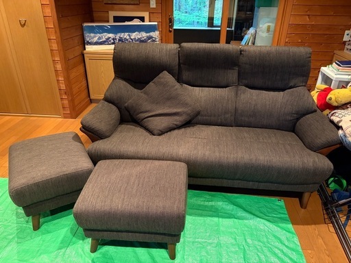 ソファ オットマン付 【店頭取引限定】【中古品】1点限り早い者勝ち！ あす着] 幅81cm ソファ 1人掛け オットマン付き ソファー ソファカウチ