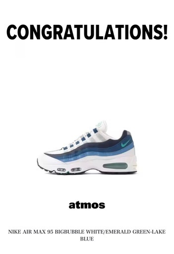 NIKE AIR MAX 95 BIGBUBBLE WHITE/EMERALD GREEN-LAKE BLUE