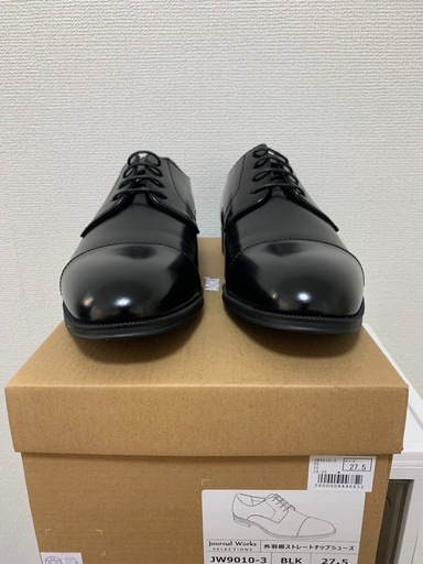 新品 黒ビジネスシューズ 27.5cm ストレートチップ