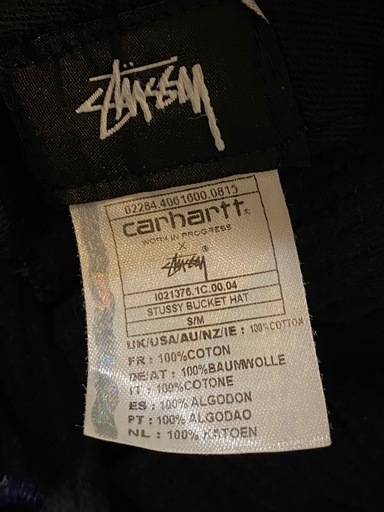 【廃盤】アメリカ製 Stüssy&Carhartt バケットハット　コラボ