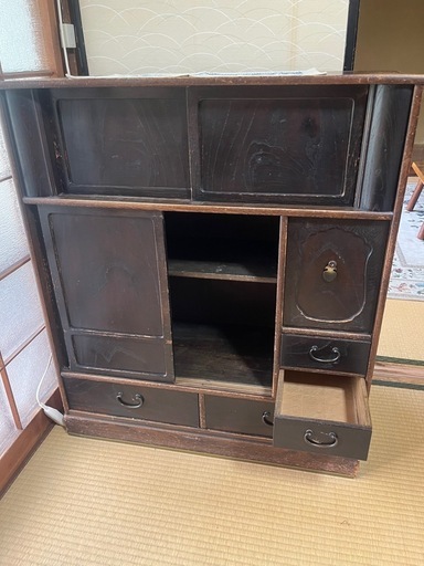 茶箪笥昭和レトロ (ふみふみ) 黒川の収納家具の中古あげます・譲ります