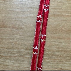 帯締め　赤×白（紅白）の画像