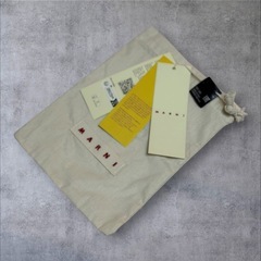 【美品】MARNI マルニ レザー製 キーリング ブルー系 ミニコットンバッグ付の画像