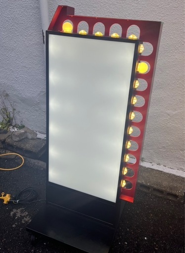 【点灯確認済み】業務用 電飾看板 スタンド看板 幅570×奥行500×高さ1340(mm) 屋外 立て看板 店舗用品 電光看板 蛍光灯 自立看板 大阪発_4